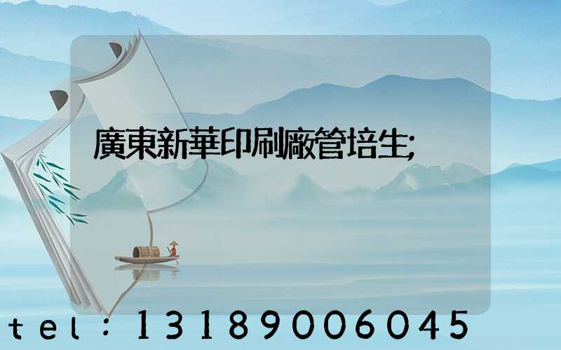 廣東新華印刷廠管培生