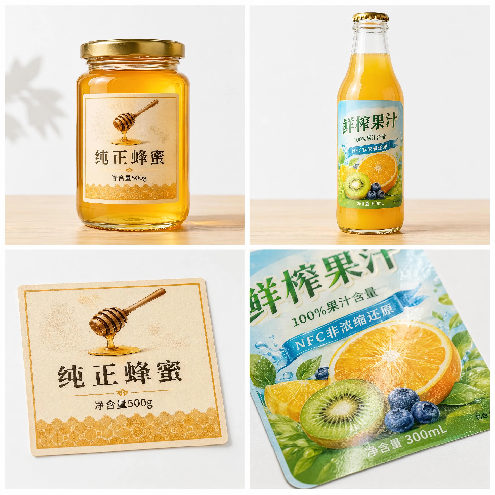 食品飲料不干膠標簽定制